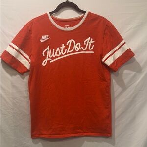 Vintage Nike Red and White 100% cotton Short Sleeve Tee 839680-696